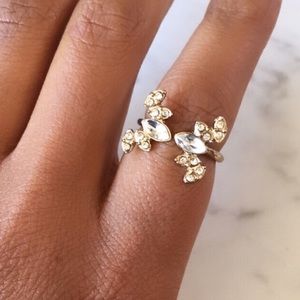 Dainty Gold Tone Faux Diamond Ring